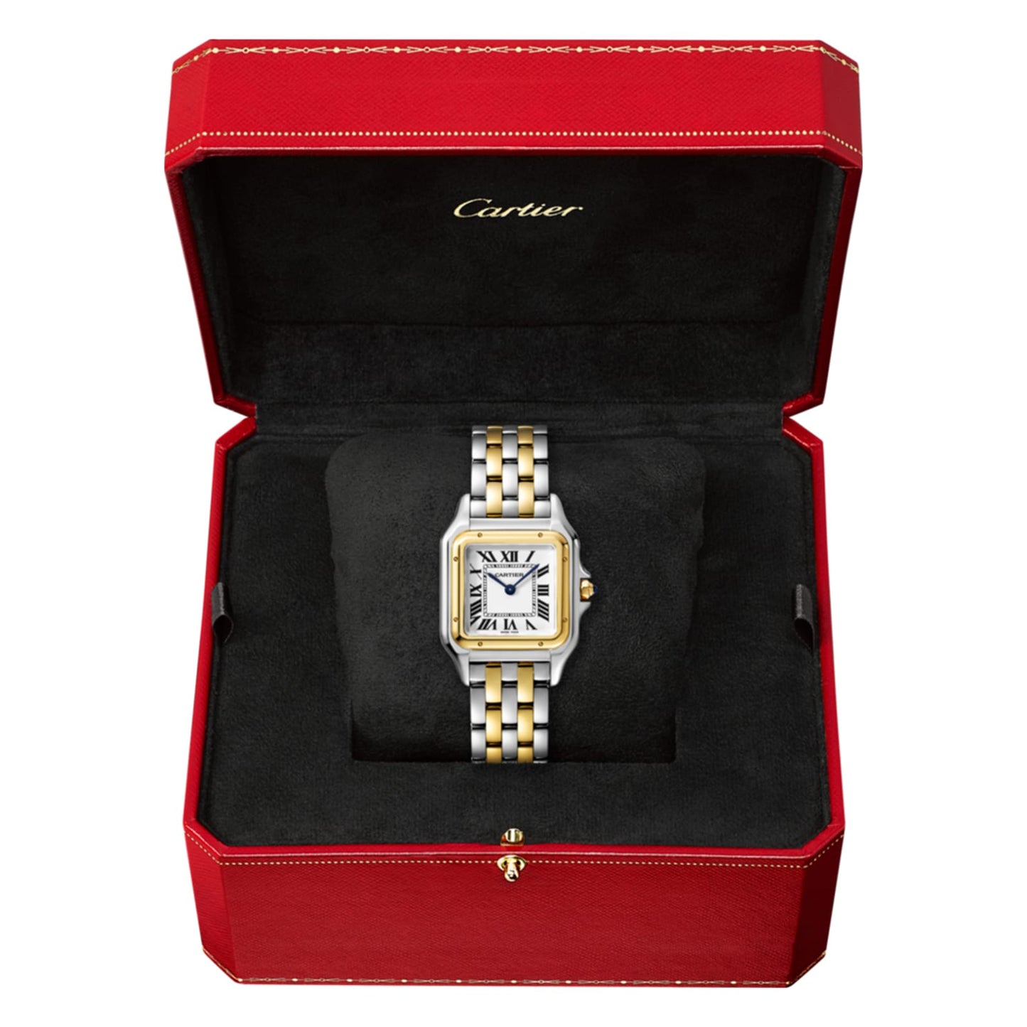 CARTIER Panthère De Cartier Watch Medium Model, Quartz Movement, Yellow Gold, Steel W2PN0007
