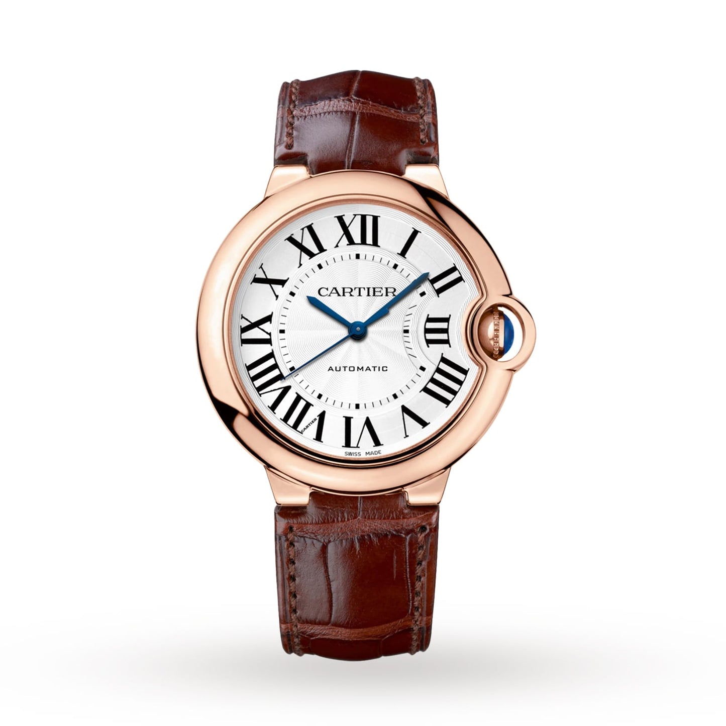CARTIER Ballon Bleu De Cartier Watch 36mm, Automatic Movement, Pink Gold, Leather WGBB0009