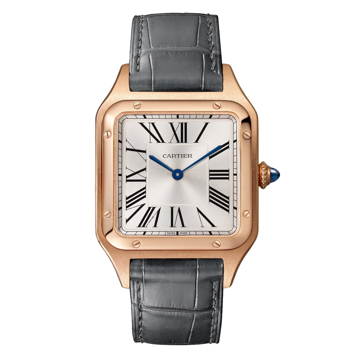 CARTIER Santos-Dumont Watch Large Model, Quartz Movement, Rose Gold, Leather WGSA0021
