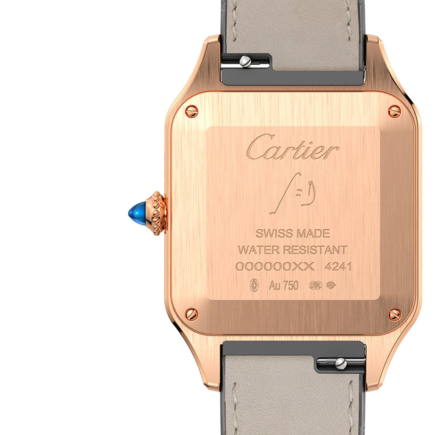 CARTIER Santos-Dumont Watch Large Model, Quartz Movement, Rose Gold, Leather WGSA0021