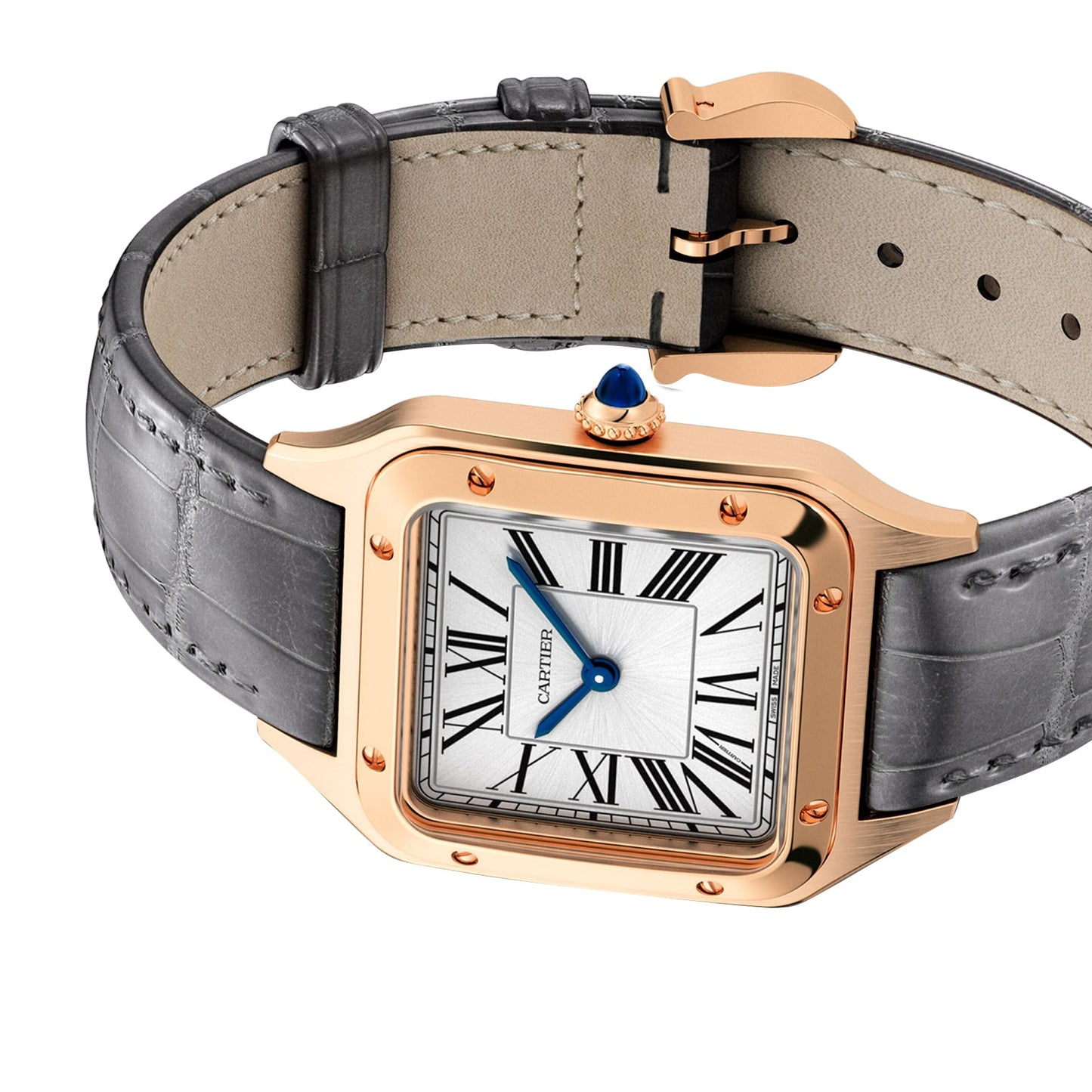 CARTIER Santos-Dumont Watch Large Model, Quartz Movement, Rose Gold, Leather WGSA0021