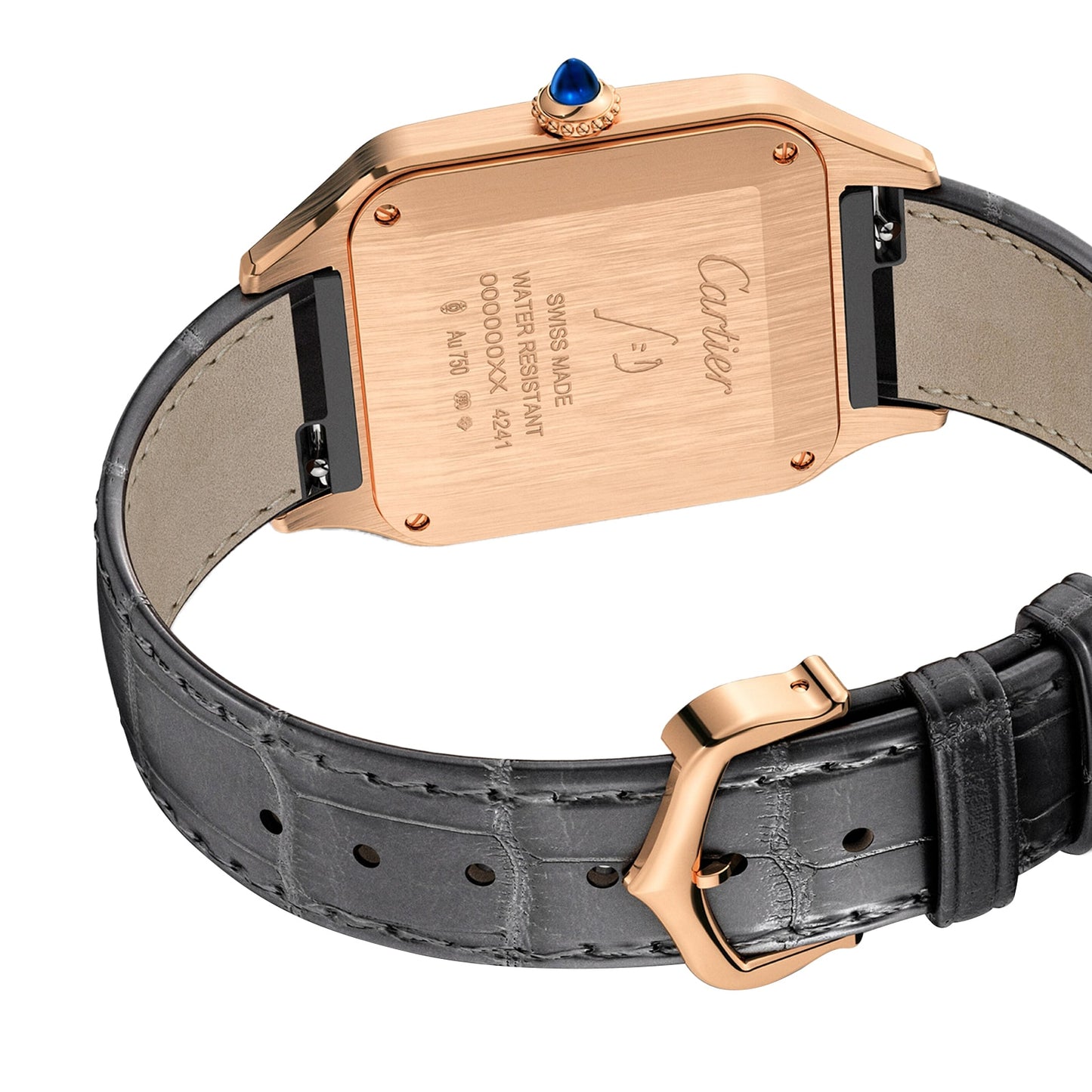 CARTIER Santos-Dumont Watch Large Model, Quartz Movement, Rose Gold, Leather WGSA0021