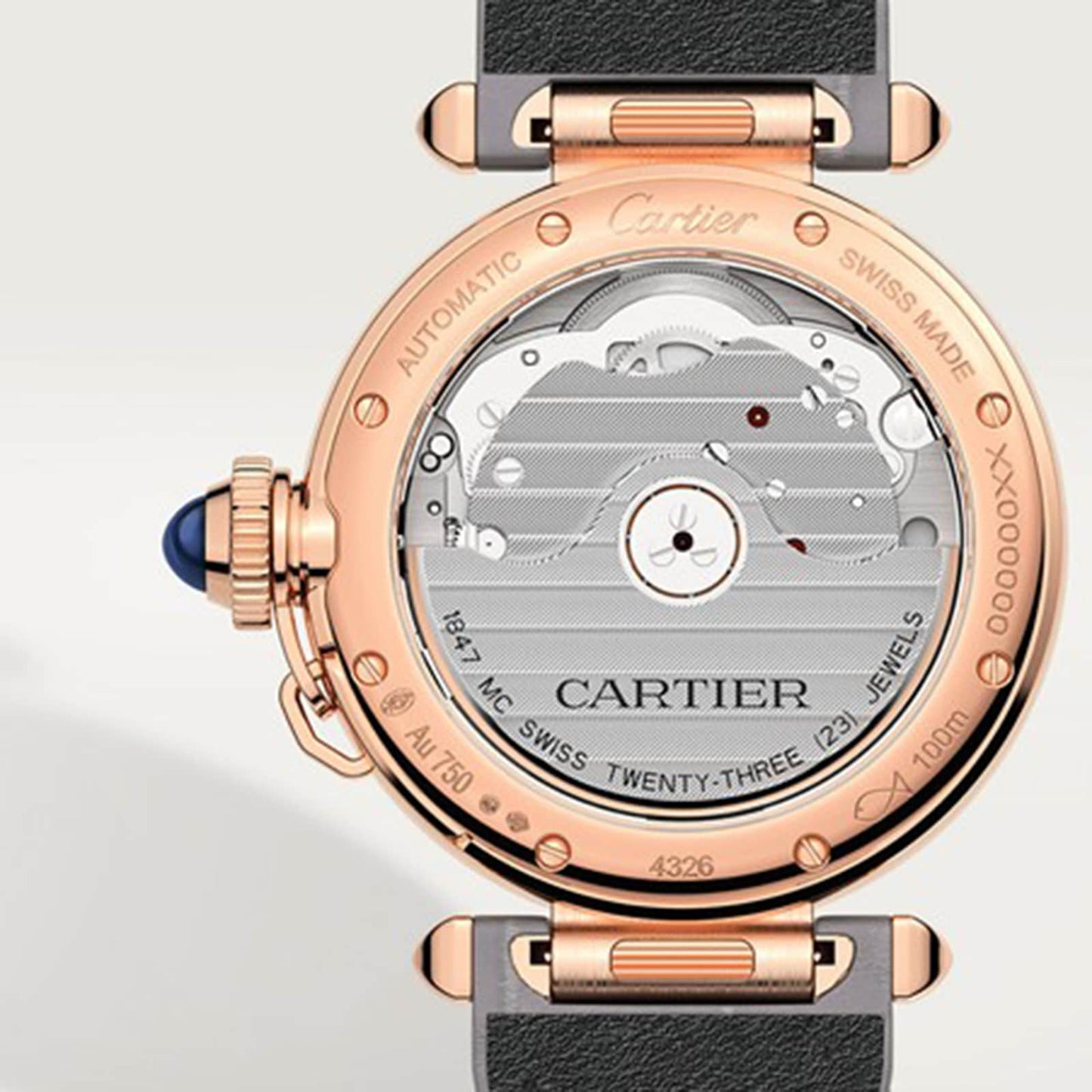 CARTIER Pasha De Cartier Watch 35mm, Automatic Movement, Rose Gold, 2 Interchangeable Leather Straps WGPA0014