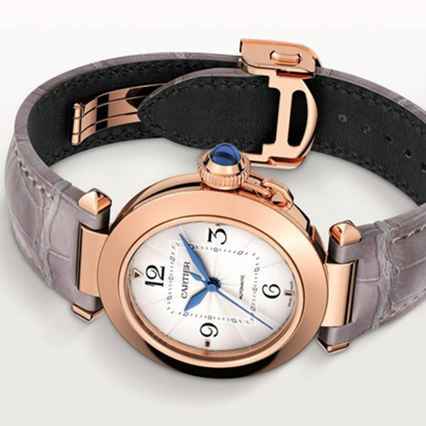 CARTIER Pasha De Cartier Watch 35mm, Automatic Movement, Rose Gold, 2 Interchangeable Leather Straps WGPA0014