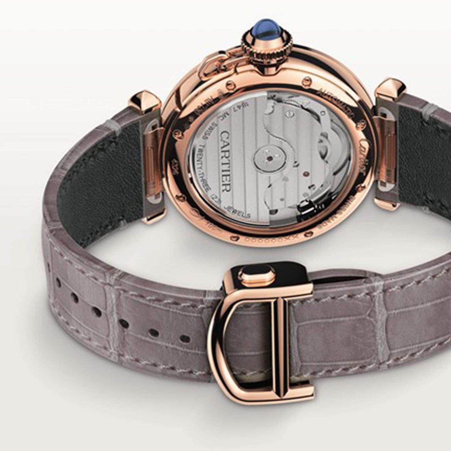 CARTIER Pasha De Cartier Watch 35mm, Automatic Movement, Rose Gold, 2 Interchangeable Leather Straps WGPA0014