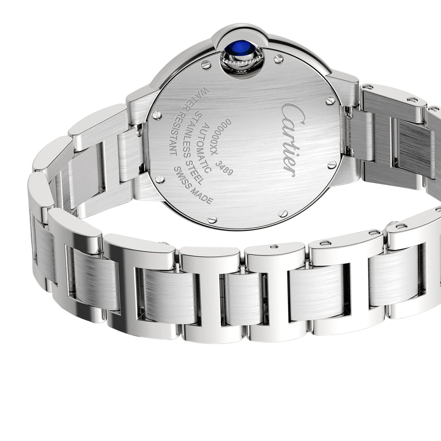 CARTIER Ballon Bleu De Cartier Watch, 33mm, Mechanical Movement With Automatic Winding, Steel, Diamonds W4BB0023