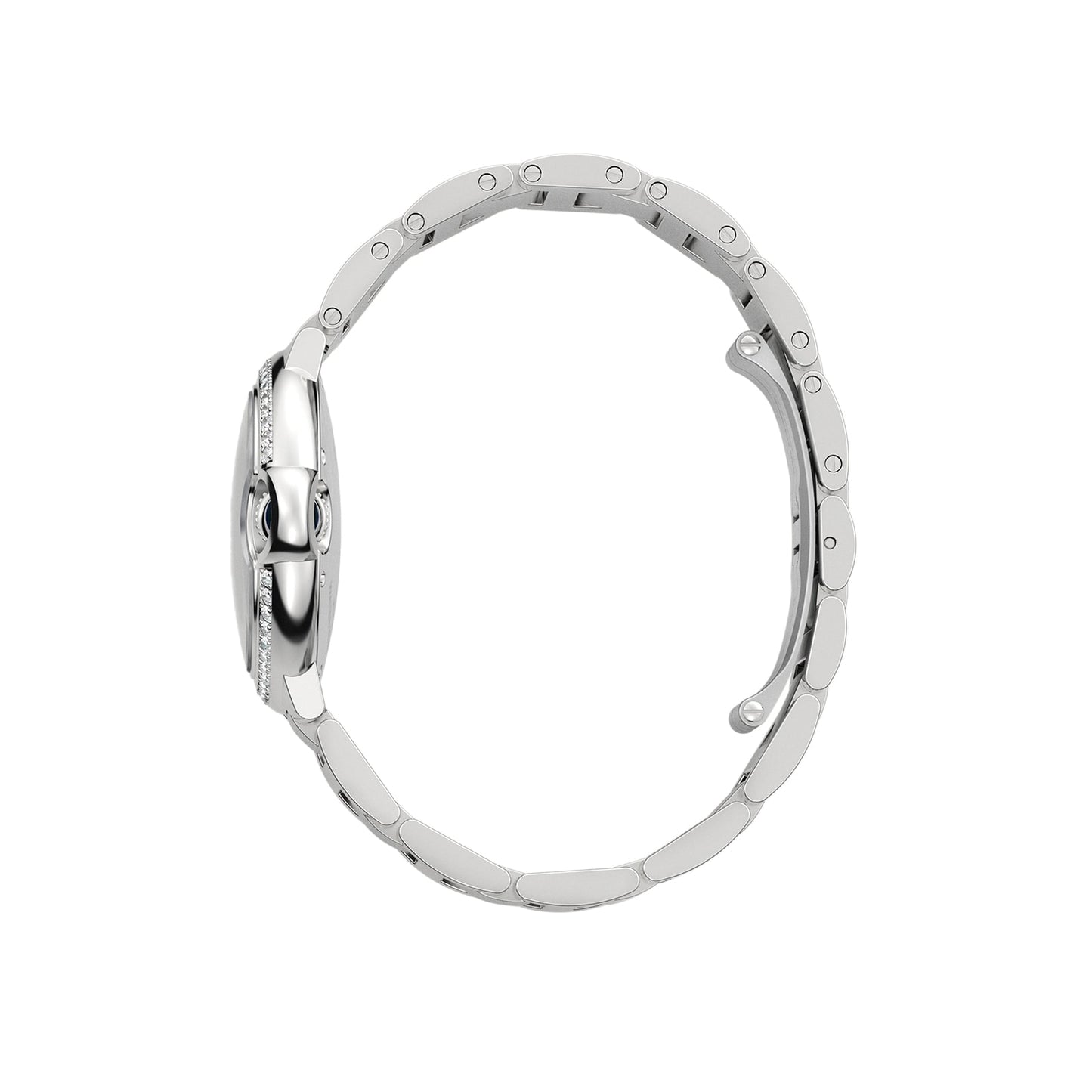CARTIER Ballon Bleu De Cartier Watch, 33mm, Mechanical Movement With Automatic Winding, Steel, Diamonds W4BB0023