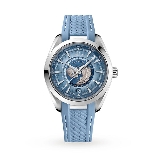 OMEGA Seamaster Aqua Terra 150M Co-Axial Master Chronometer Gmt Worldtimer 43mm Summer Blue O22012432203002