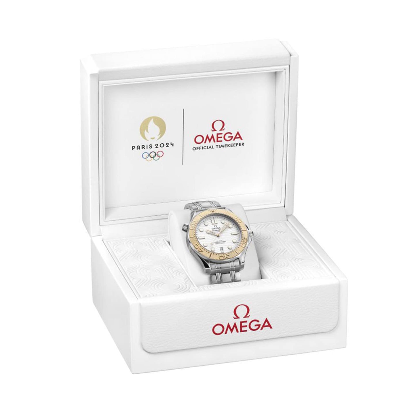 OMEGA Seamaster Diver 300m Co Axial Master Chronometer Paris 2024 42mm Mens Watch White O52221422004001