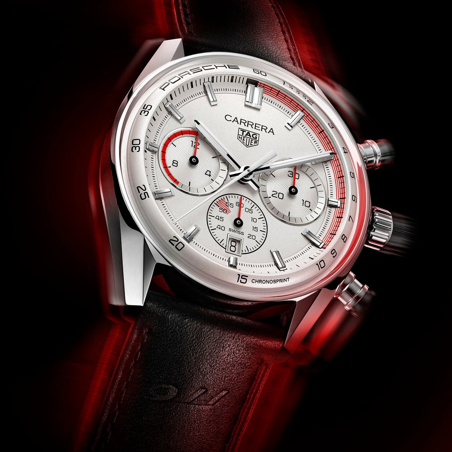 TAG HEUER Carrera Chronosprint X Porsche Special Edition 42mm Mens Watch Silver CBS2011.FC6529