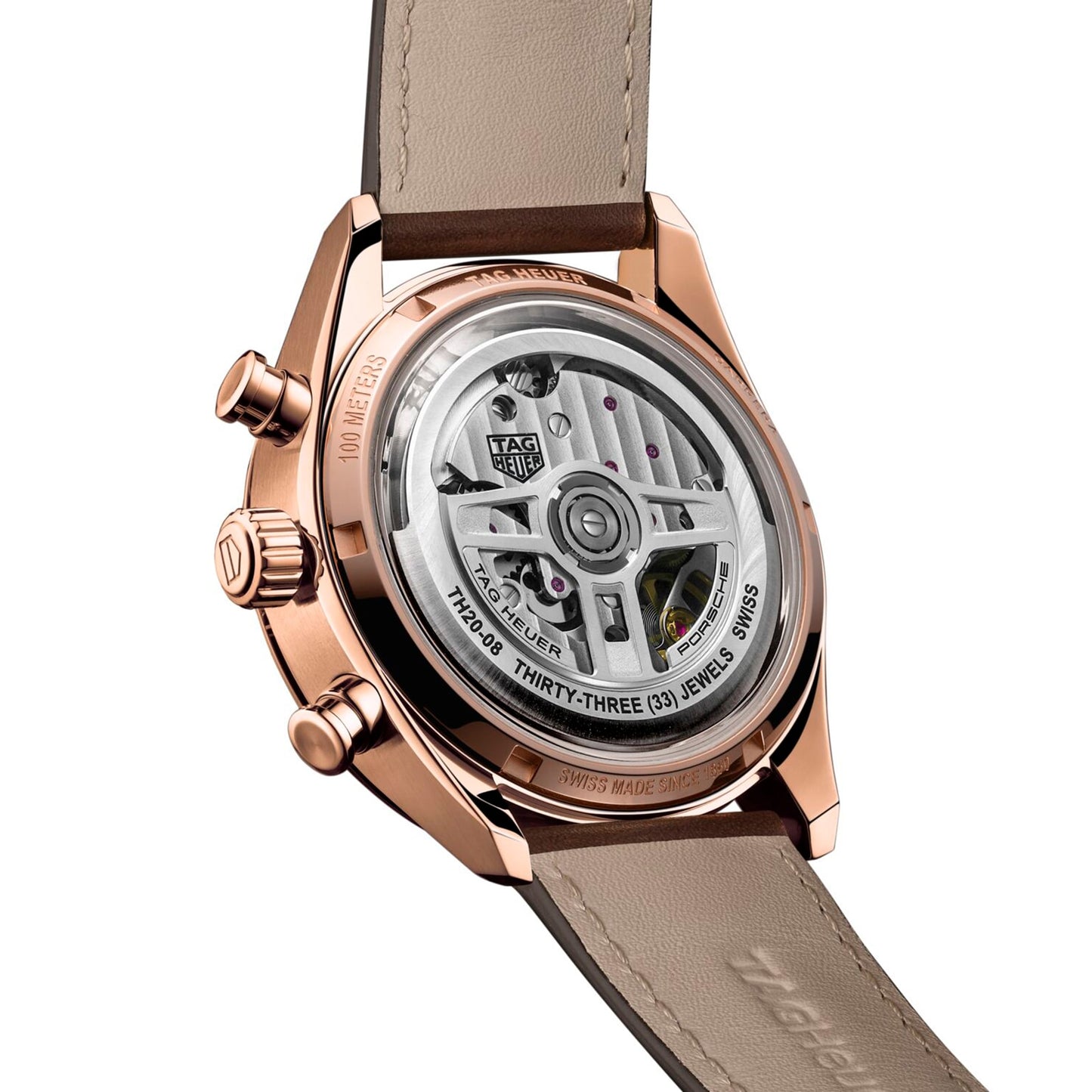 TAG HEUER Carrera Chronosprint X Porsche Special Edition 42mm Mens Watch Beige CBS2040.FC8318