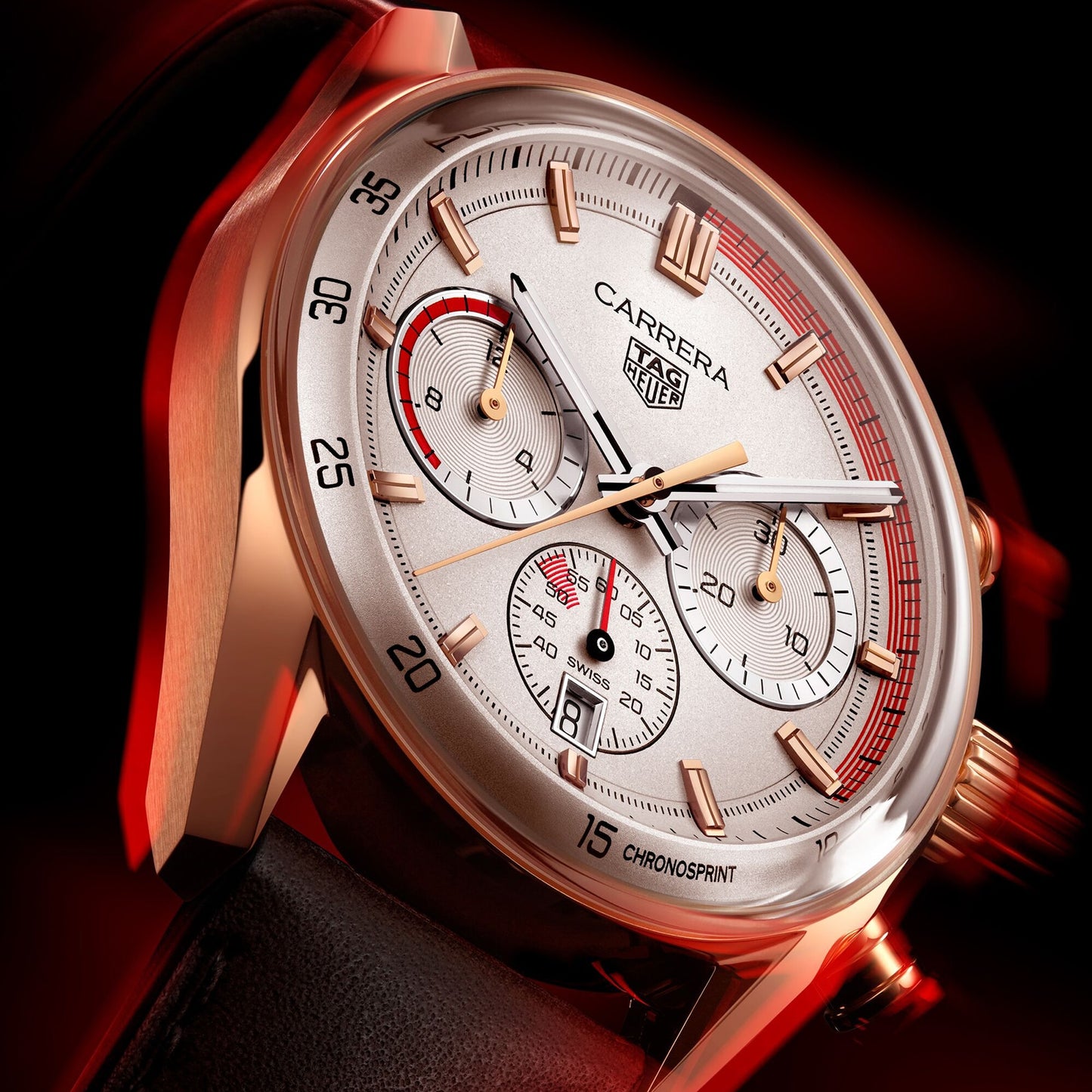 TAG HEUER Carrera Chronosprint X Porsche Special Edition 42mm Mens Watch Beige CBS2040.FC8318