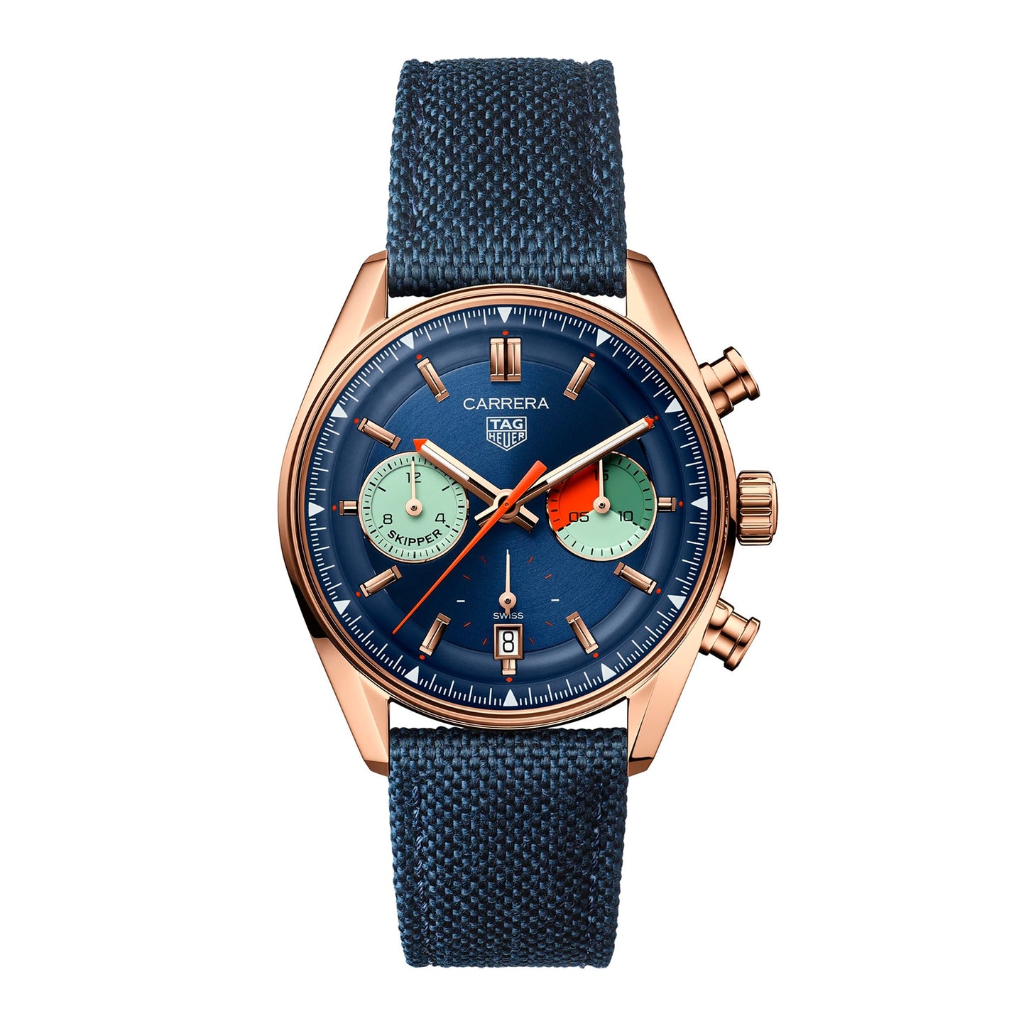 TAG HEUER Carrera Skipper Chronograph 39mm Mens Watch Blue CBS2241.FN8023