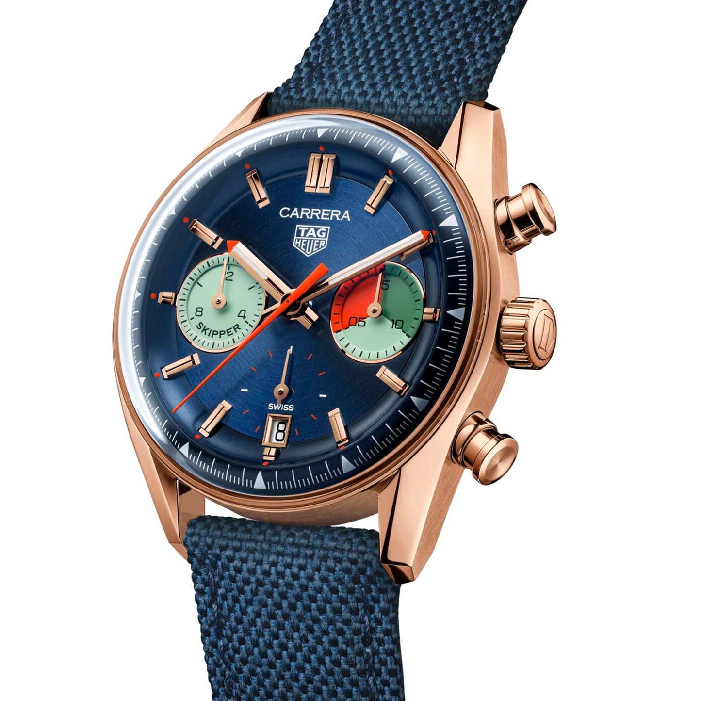 TAG HEUER Carrera Skipper Chronograph 39mm Mens Watch Blue CBS2241.FN8023