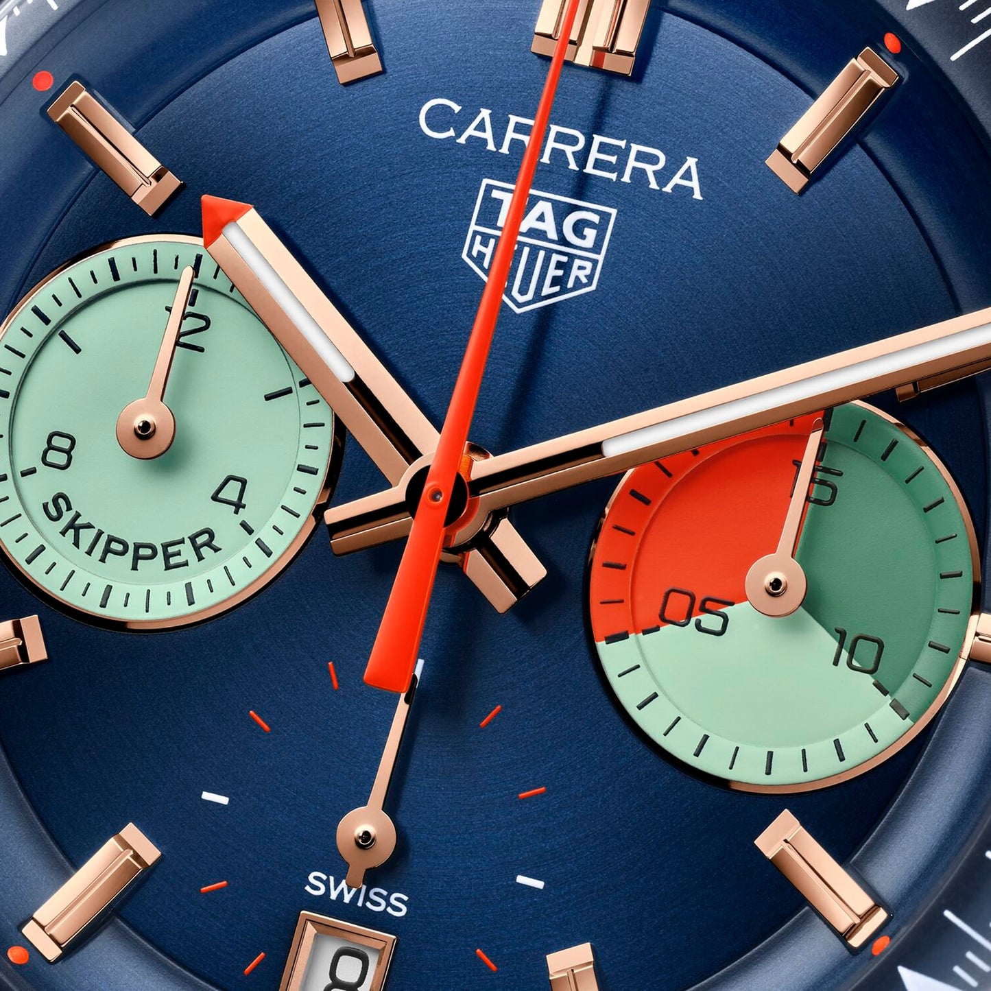 TAG HEUER Carrera Skipper Chronograph 39mm Mens Watch Blue CBS2241.FN8023