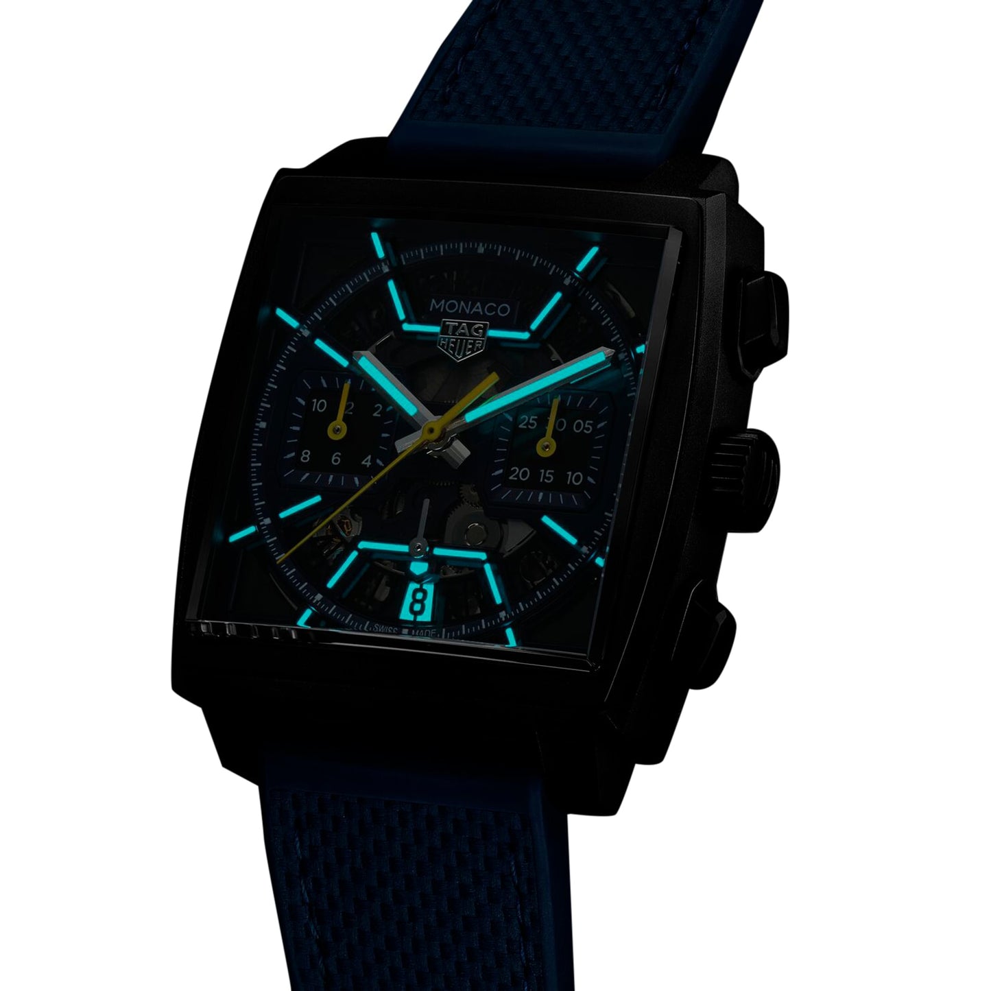 TAG HEUER Monaco Skeleton 39mm Mens Watch Blue CBL2188.FT6261