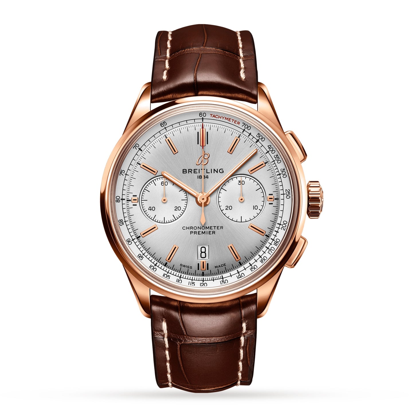 BREITLING Premier B01 Chronograph 42 18ct Red Gold Watch RB0118371G1P1