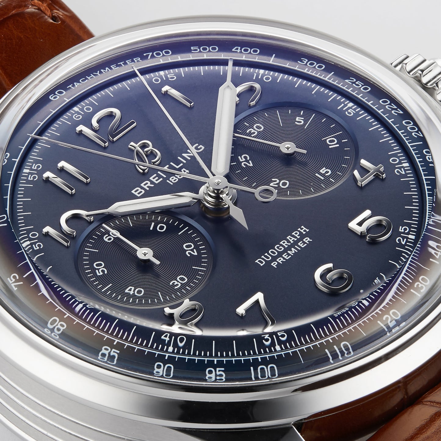 BREITLING Premier B15 Duograph 42 Leather Strap Watch AB1510171C1P1