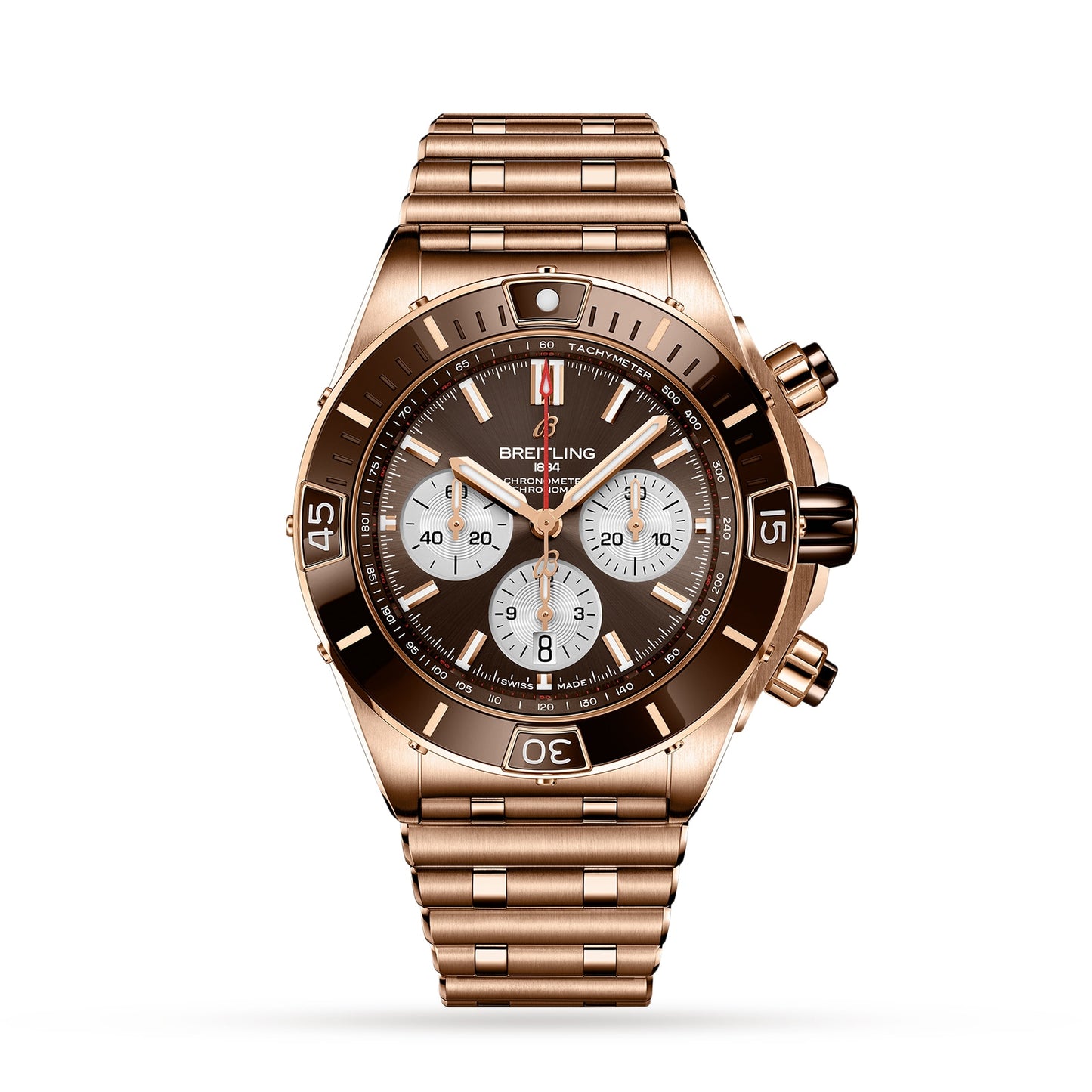 BREITLING Super Chronomat B01 44 18k Red Gold Watch RB0136E31Q1R1