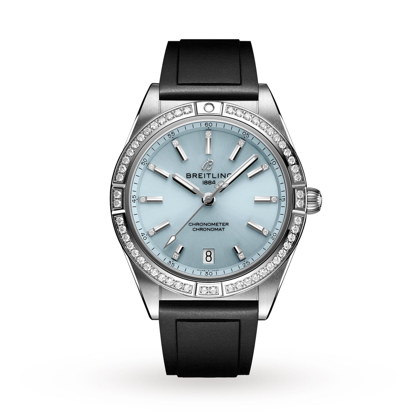 BREITLING Chronomat Automatic 36 Stainless Steel & 18k Grey Gold Rubber Strap - Ice Blue Watch G10380591C1S1