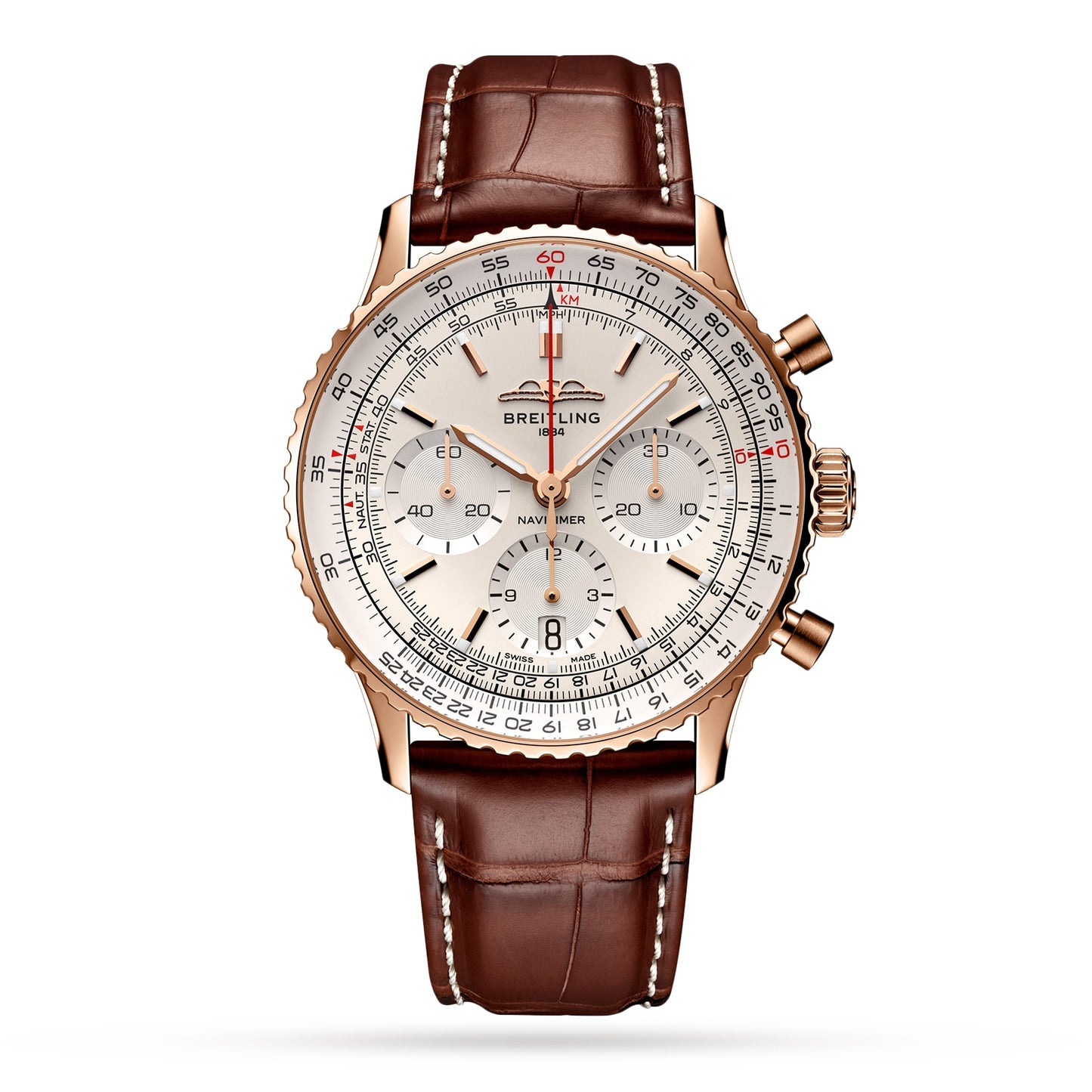 BREITLING Navitimer B01 Chronograph 41 18k Red Gold Watch RB0139211G1P1