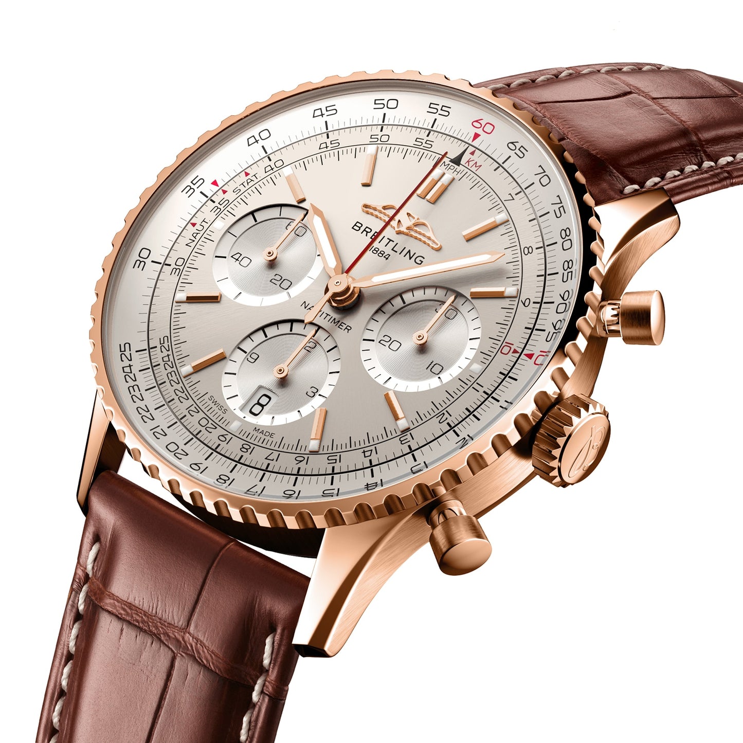 BREITLING Navitimer B01 Chronograph 41 18k Red Gold Watch RB0139211G1P1
