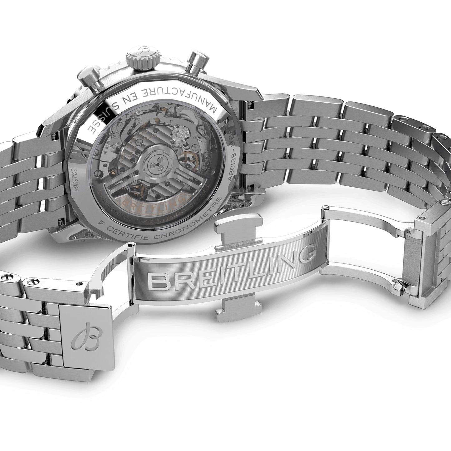 BREITLING Navitimer B01 Chronograph 43 Stainless Steel Ice Blue Watch AB0138241C1A1