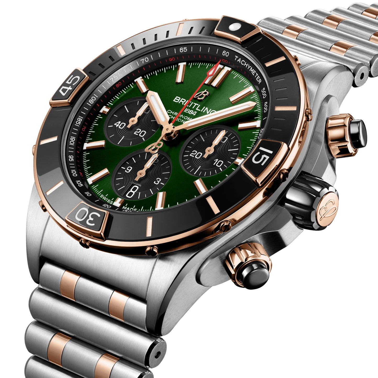 BREITLING Super Chronomat B01 44 Stainless Steel & 18k Red Gold Watch UB0136251L1U1