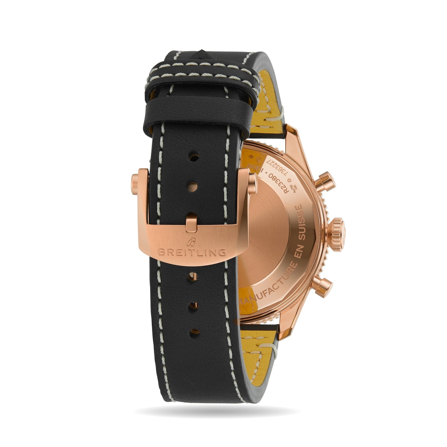 BREITLING Classic AVI Chronograph 42 P-51 Mustang 18K Red Gold Leather Strap Watch R233801A1B1X1
