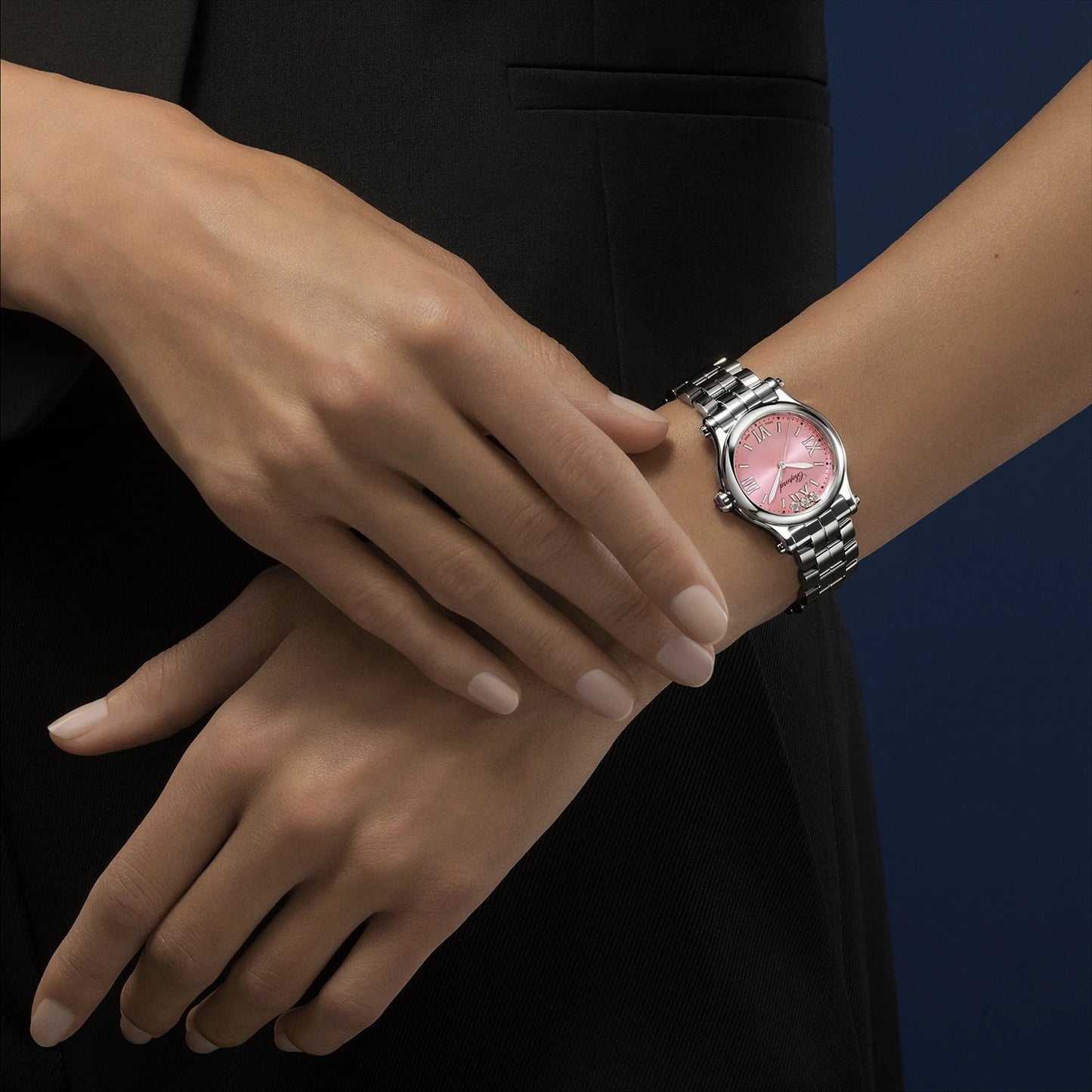 CHOPARD Happy Sport 30mm, Quartz, Lucent Steel™, Diamonds - Pink 278590-3012