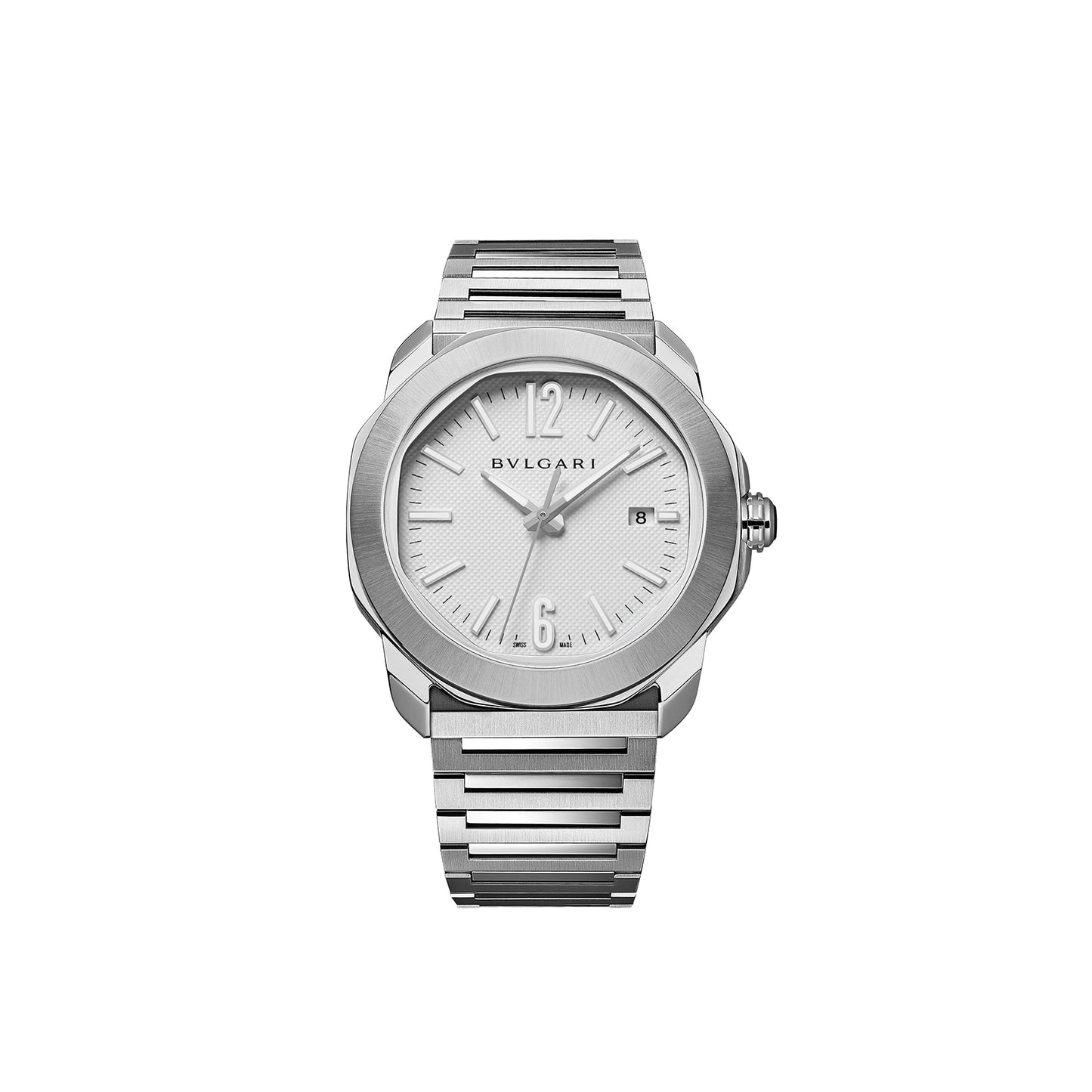 BVLGARI Stainless Steel Octo Roma 41mm White Dial Auto Gents Interchangable Strap Watch 103738