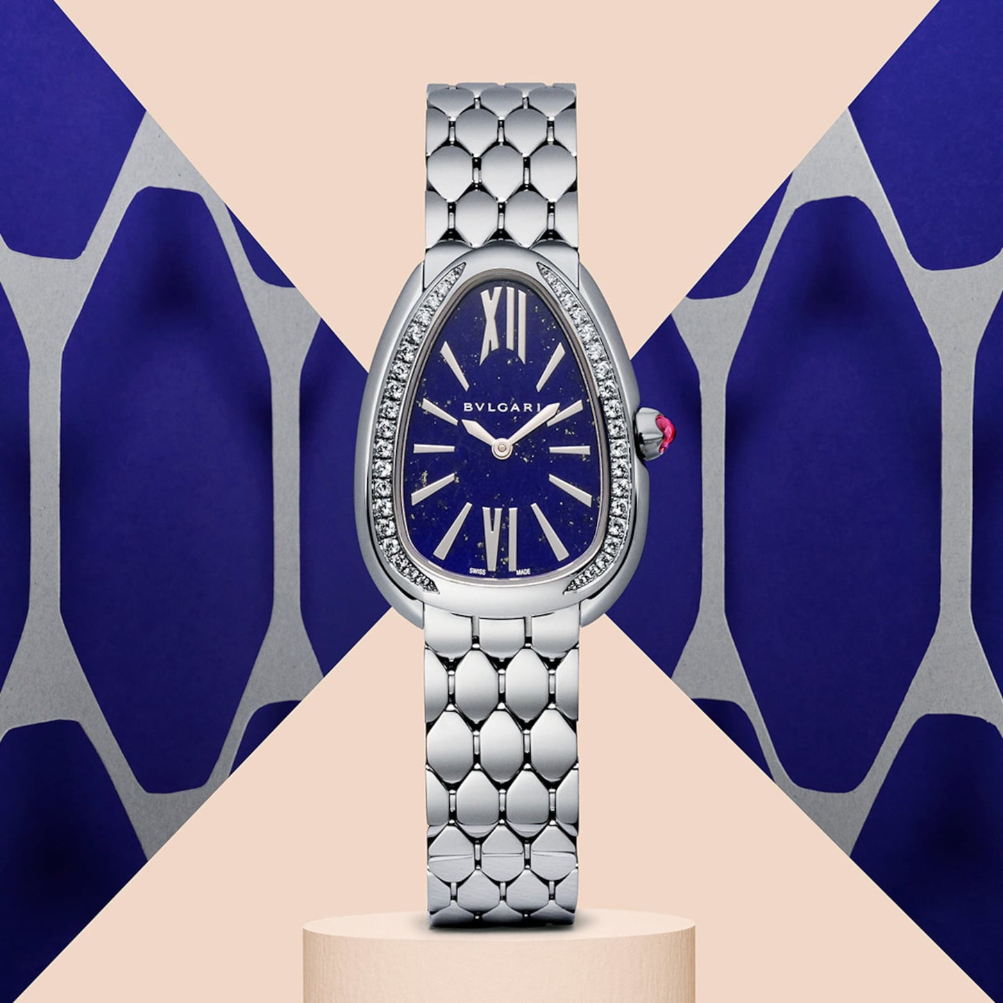 BVLGARI Serpenti Seduttori 33mm Limited Edition Centenary Ladies Watch Blue 104045