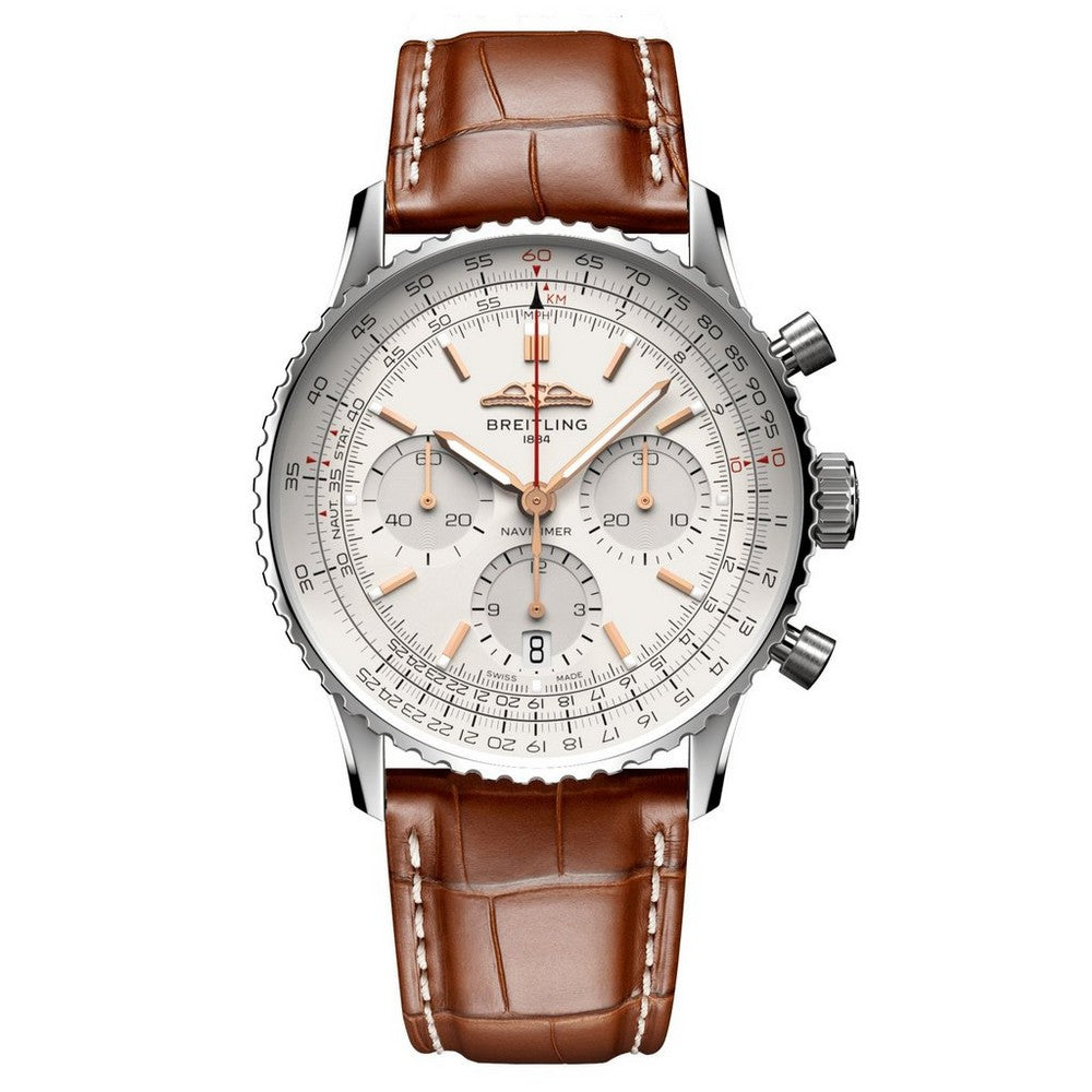 BREITLING Navtimer B01 Stainless Steel Chronograph Men’s Watch AB0139211G1P1