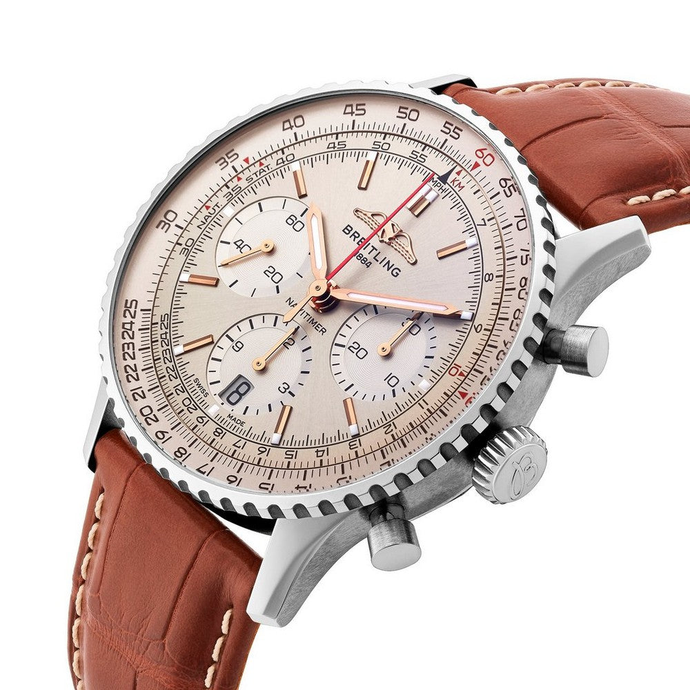 BREITLING Navtimer B01 Stainless Steel Chronograph Men’s Watch AB0139211G1P1