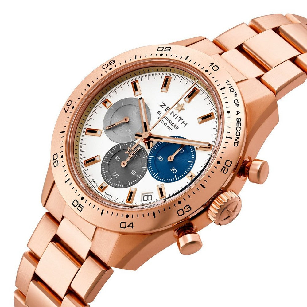 ZENITH Chronomaster Sport 18ct Rose Gold and Stainless Steel Chronograph Automatic Watch 18.3101.3600/69.M3100