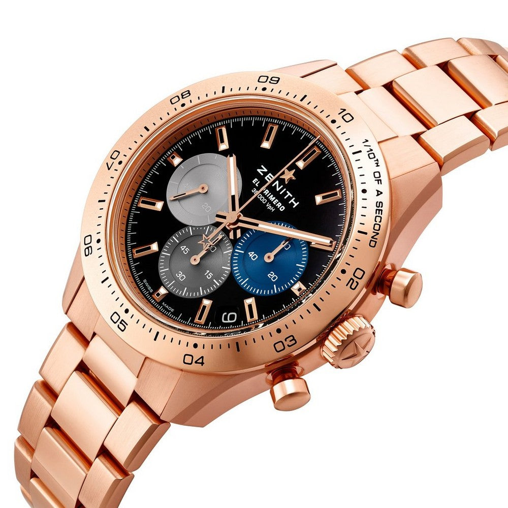 ZENITH Chronomaster Sport 18ct Rose Gold and Stainless Steel Chronograph Automatic Watch 18.3101.3600/21.M3100