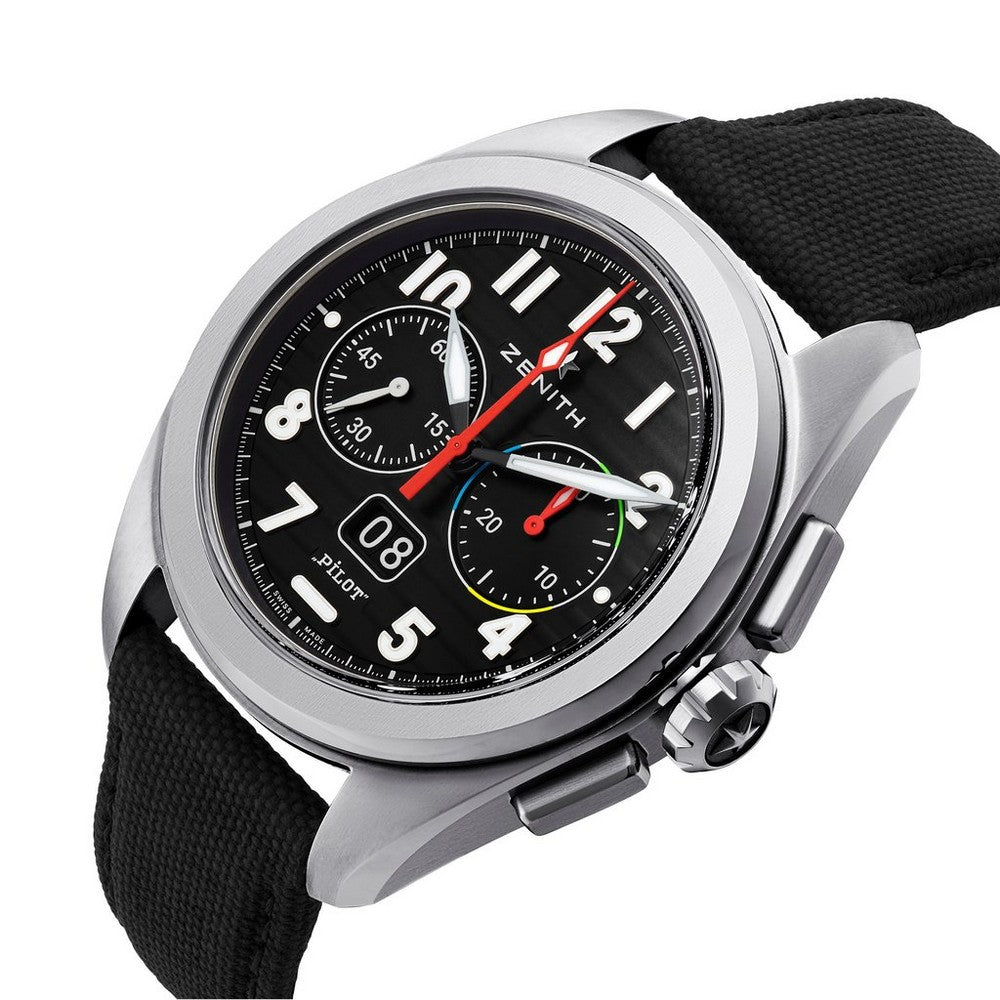 ZENITH Pilot Big Date Flyback Automatic Stainless Steel Watch 03.4000.3652/21.I001