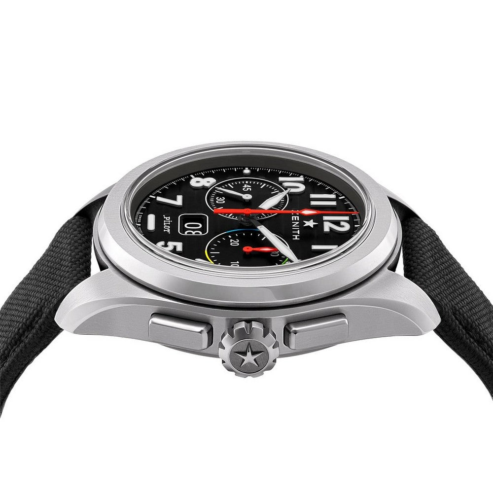 ZENITH Pilot Big Date Flyback Automatic Stainless Steel Watch 03.4000.3652/21.I001