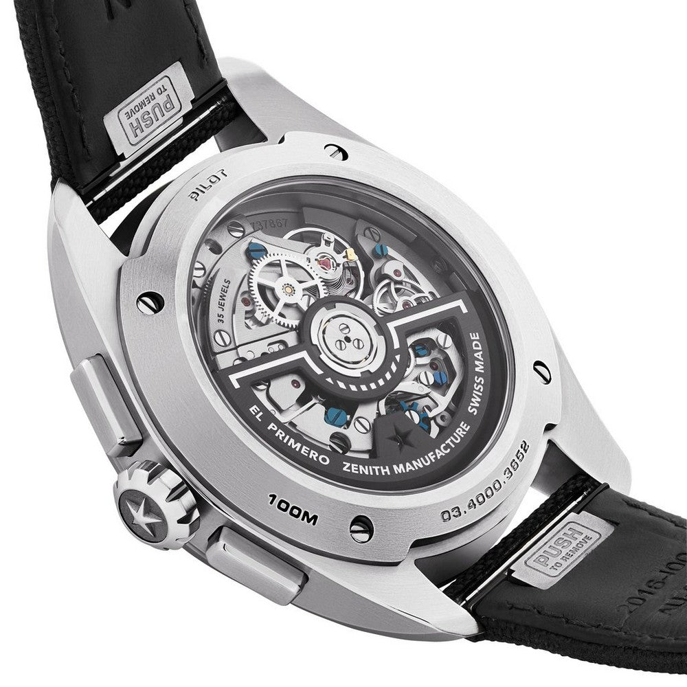 ZENITH Pilot Big Date Flyback Automatic Stainless Steel Watch 03.4000.3652/21.I001