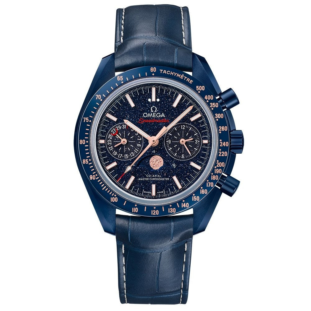 OMEGA Speedmaster Moonphase’ Blue Side of The Moon’ Co-Axial Master Chronometer Chronograph Ceramic Men’s Watch 304.93.44.52.03.002