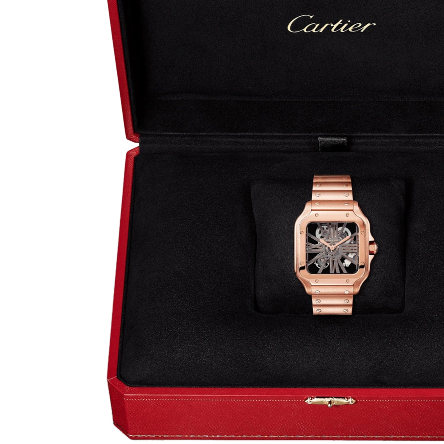CARTIER Santos De Cartier Watch, Large Model, Manual Winding, Rose Gold WHSA0016
