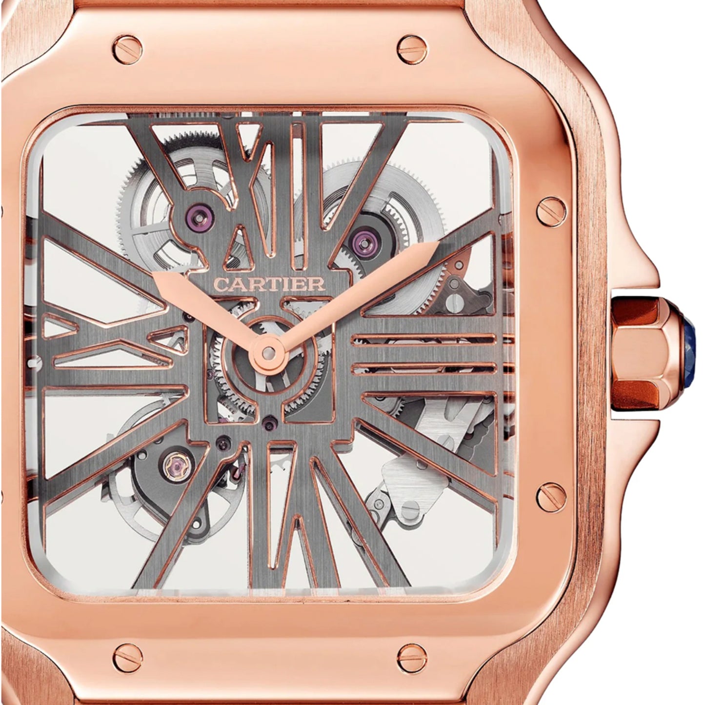 CARTIER Santos De Cartier Watch, Large Model, Manual Winding, Rose Gold WHSA0016