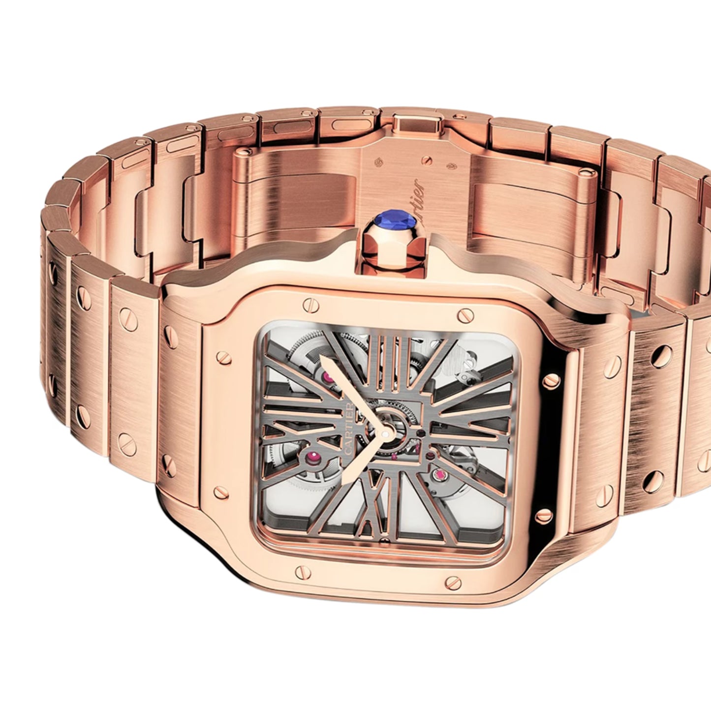 CARTIER Santos De Cartier Watch, Large Model, Manual Winding, Rose Gold WHSA0016