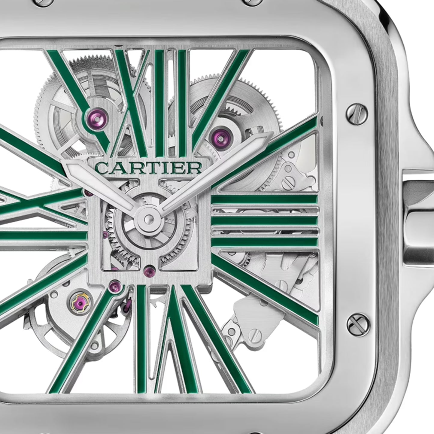 CARTIER Santos Watch, Skeleton, Large Model, Manufacture Mechanical Movement With Manual Winding WHSA0028