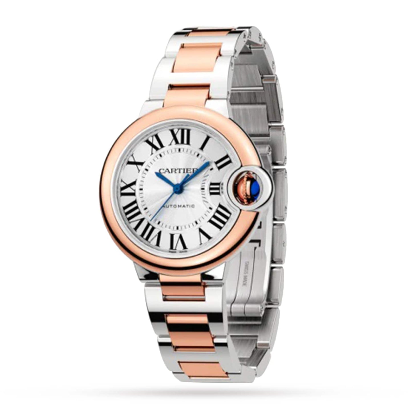 CARTIER Ballon Bleu De Cartier Watch, 33mm, Mechanical Movement With Automatic Winding, Steel, Rose Gold W2BB0032