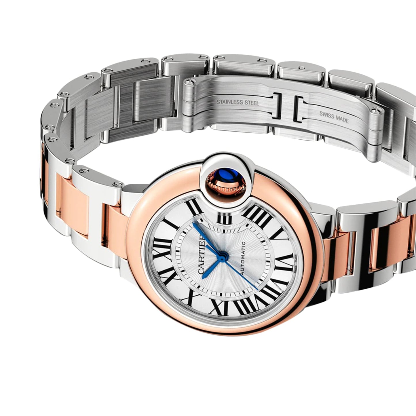 CARTIER Ballon Bleu De Cartier Watch, 33mm, Mechanical Movement With Automatic Winding, Steel, Rose Gold W2BB0032