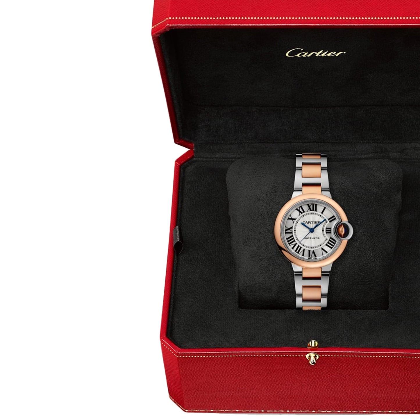CARTIER Ballon Bleu De Cartier Watch, 33mm, Mechanical Movement With Automatic Winding, Steel, Rose Gold W2BB0032